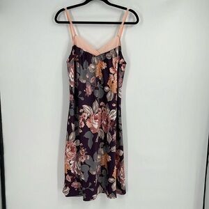 NWT Vintage Cabernet by Sleep Sense Blackberry Floral Slip Sleepwear Small